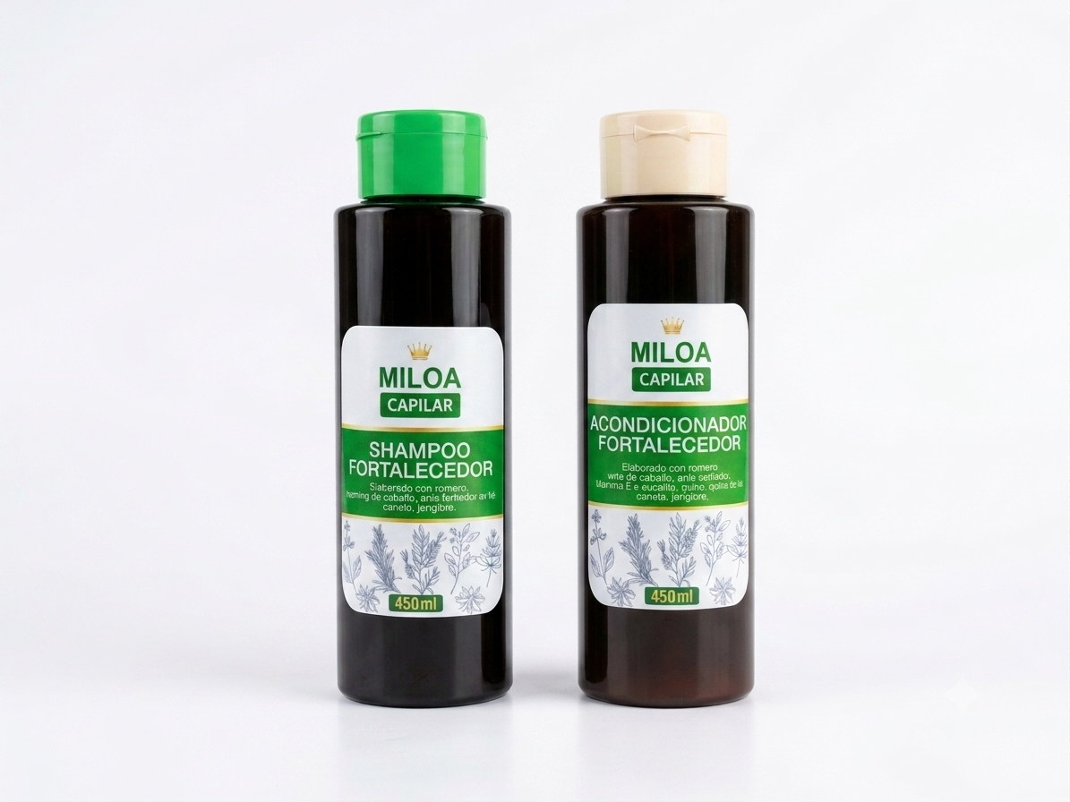 Shampoo + acondicionador anticaída fortalecedor Miloa