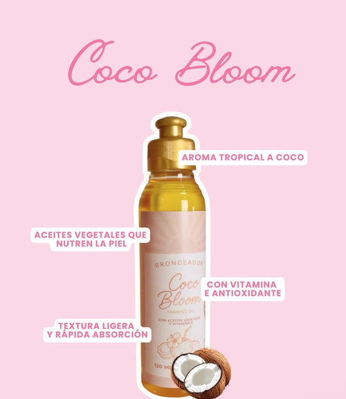 Aceite Bronceador corporal coco Bloom Glow shine by Yaja