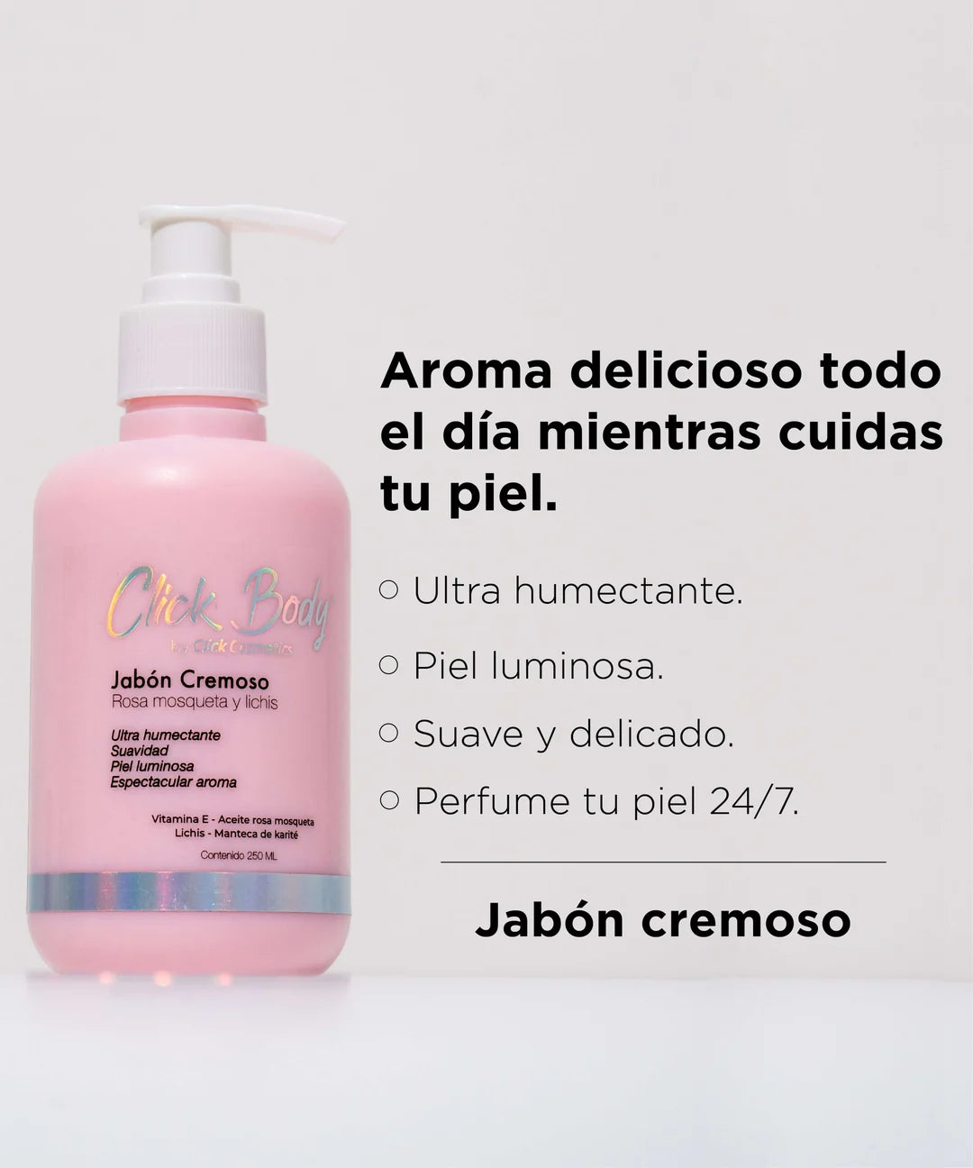 Jabón cremoso de rosa y lichis Click Body