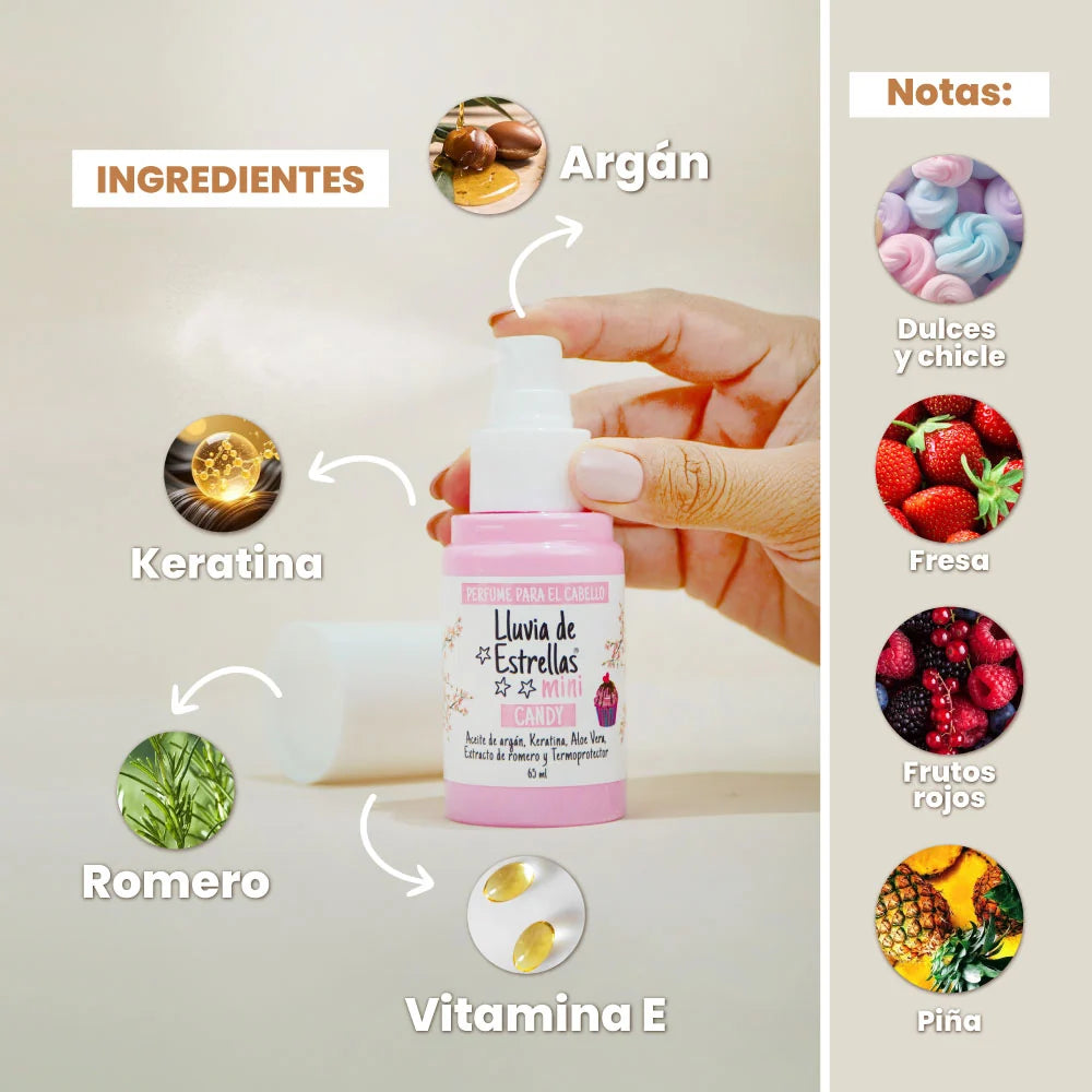 Perfume mini para el cabello Luvia de estrellas