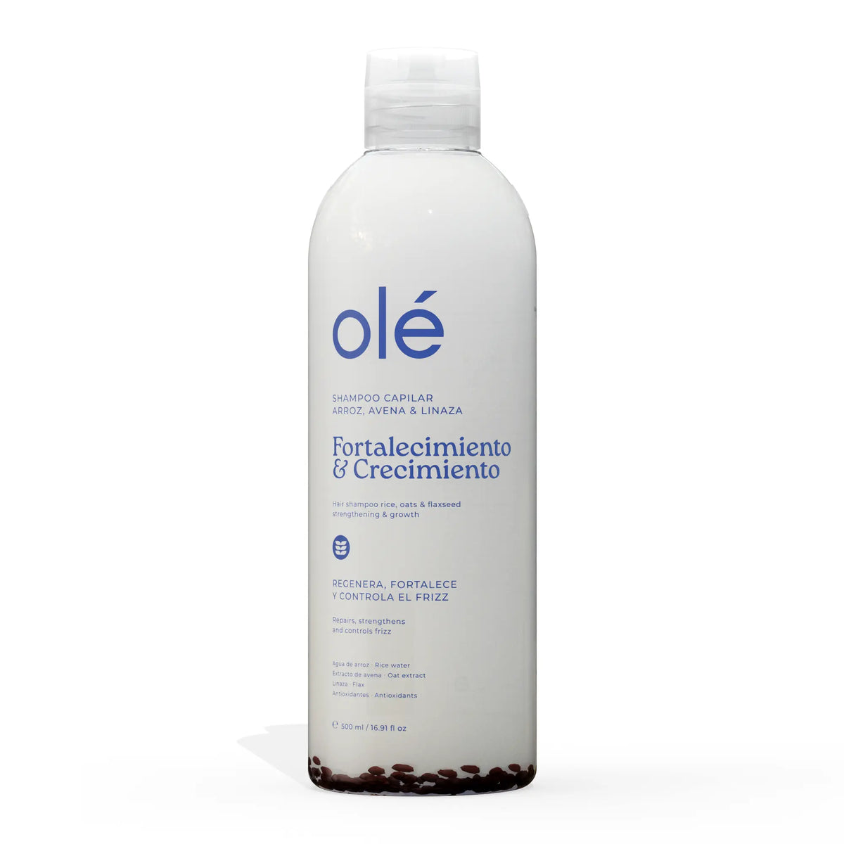 Shampoo arroz, avena y linaza fortalecimiento y crecimiento olé