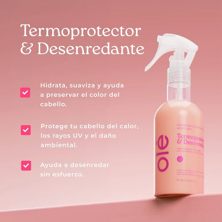 Protector térmico capilar aceite de açaí y desenredarte olé