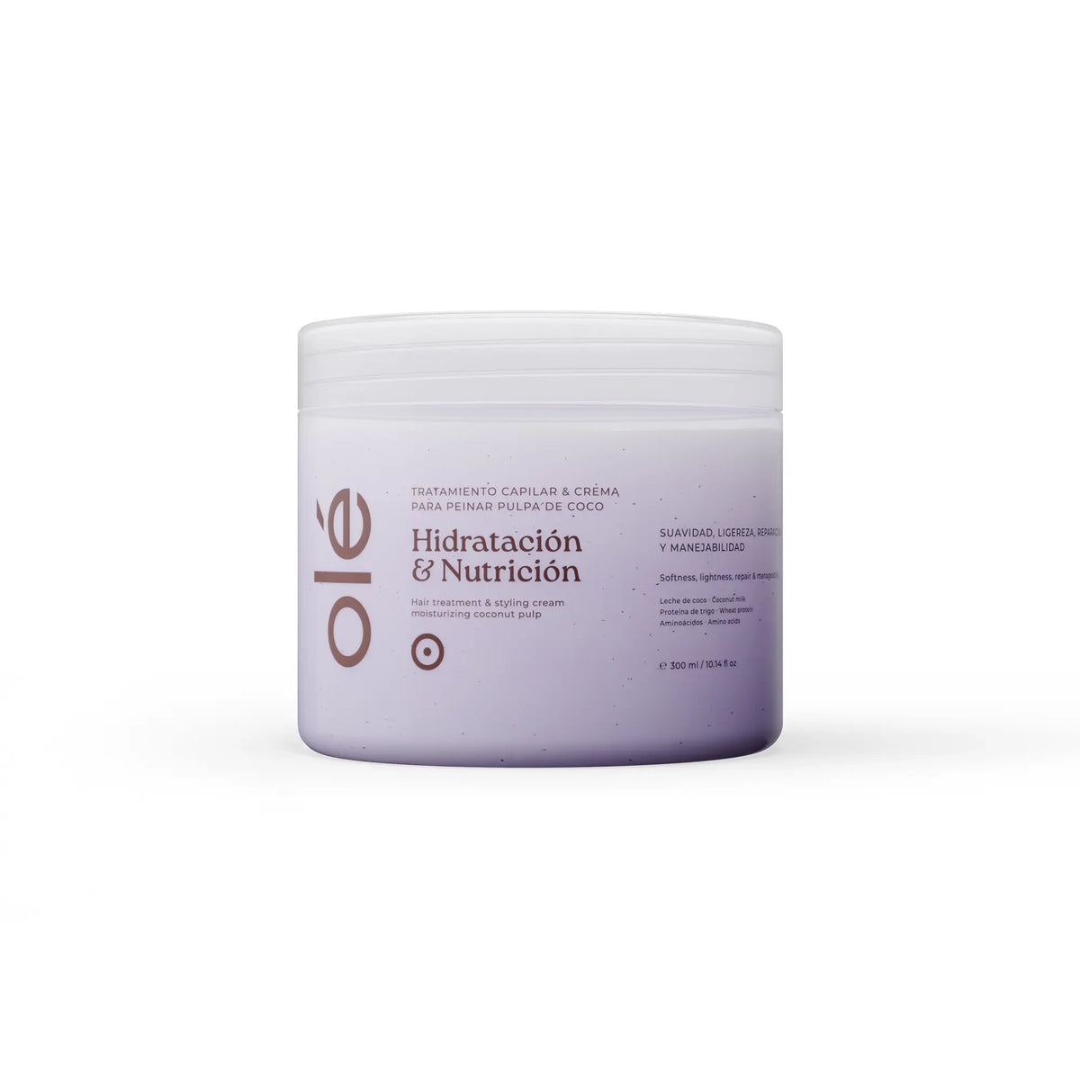 Tratamiento capilar y crema para peinar pulpa de coco hidratación y nutrición olé