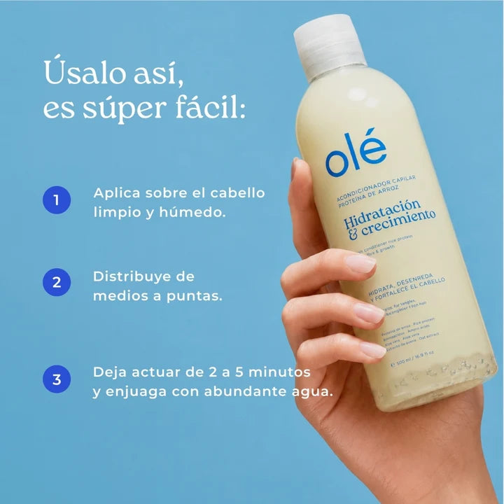 Acondicionador proteina de arroz hidratación y crecimiento olé